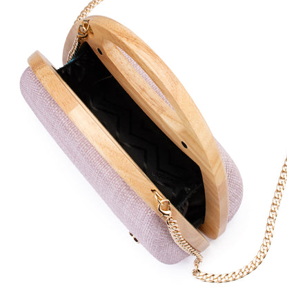Sarah Wooden Frame Bag - Pink