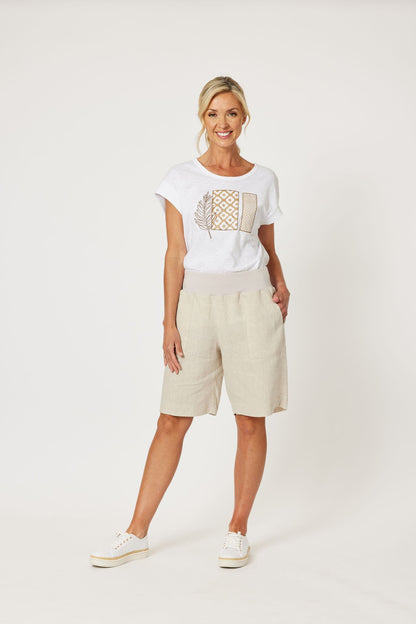 Jersey Waist Shorts - Natural