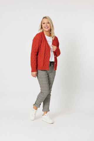 Diana Cable Cardigan - Maple