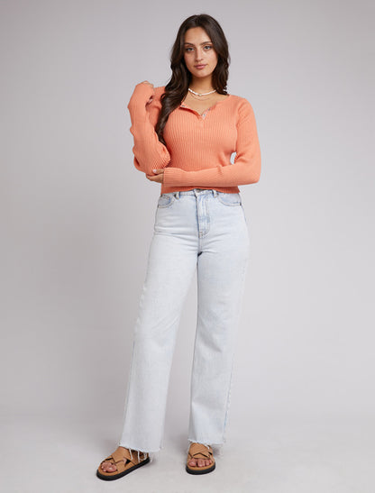 Allana Rib Top - Peach