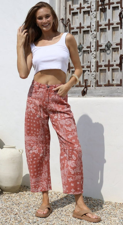 Bandana Barrel Jean