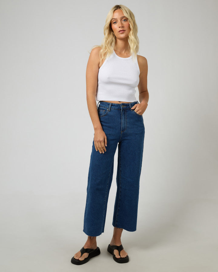 Charlie High Rise Wide Leg - Mid Blue