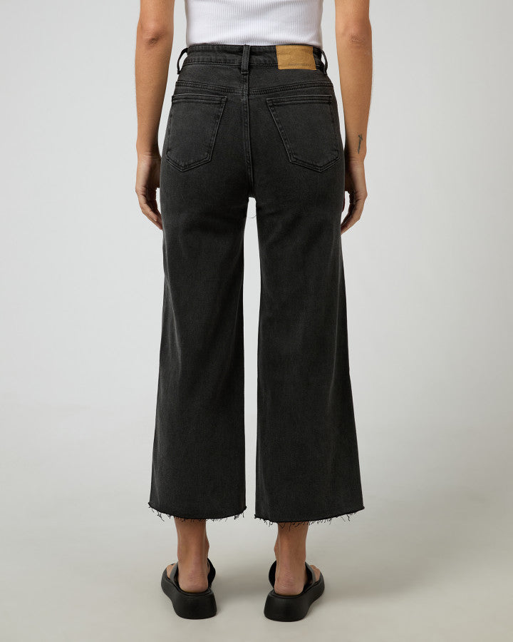 Charlie High Rise Wide Leg  - Washed Black