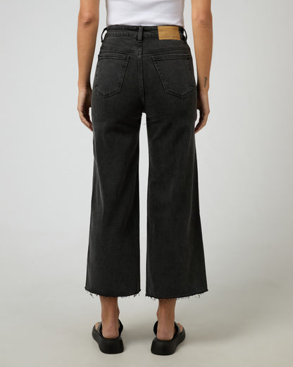 Charlie High Rise Wide Leg  - Washed Black
