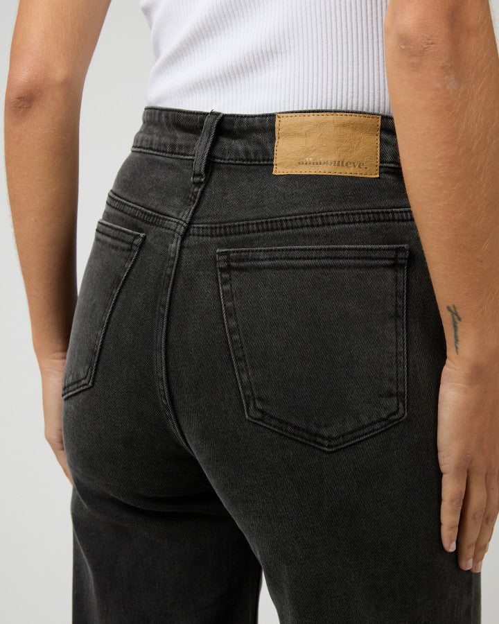 Charlie High Rise Wide Leg  - Washed Black
