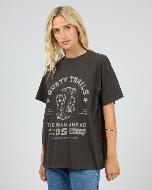 Dusty Trails Relaxed Tee - Washed Black