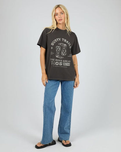 Dusty Trails Relaxed Tee - Washed Black