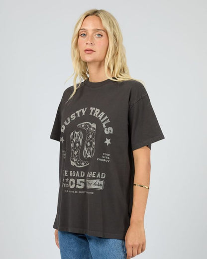 Dusty Trails Relaxed Tee - Washed Black