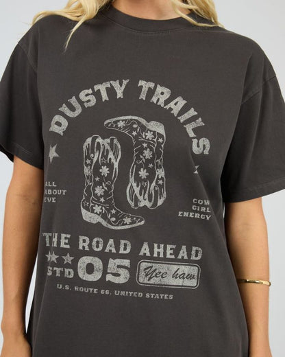 Dusty Trails Relaxed Tee - Washed Black
