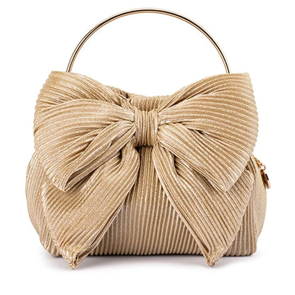 Elise Pleated Top Handle- Champagne