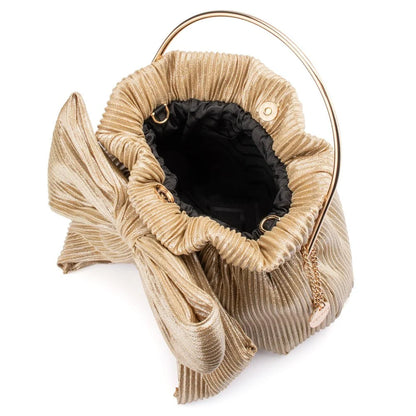 Elise Pleated Top Handle- Champagne