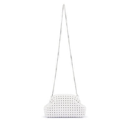 Everly Hand Woven Clutch- White