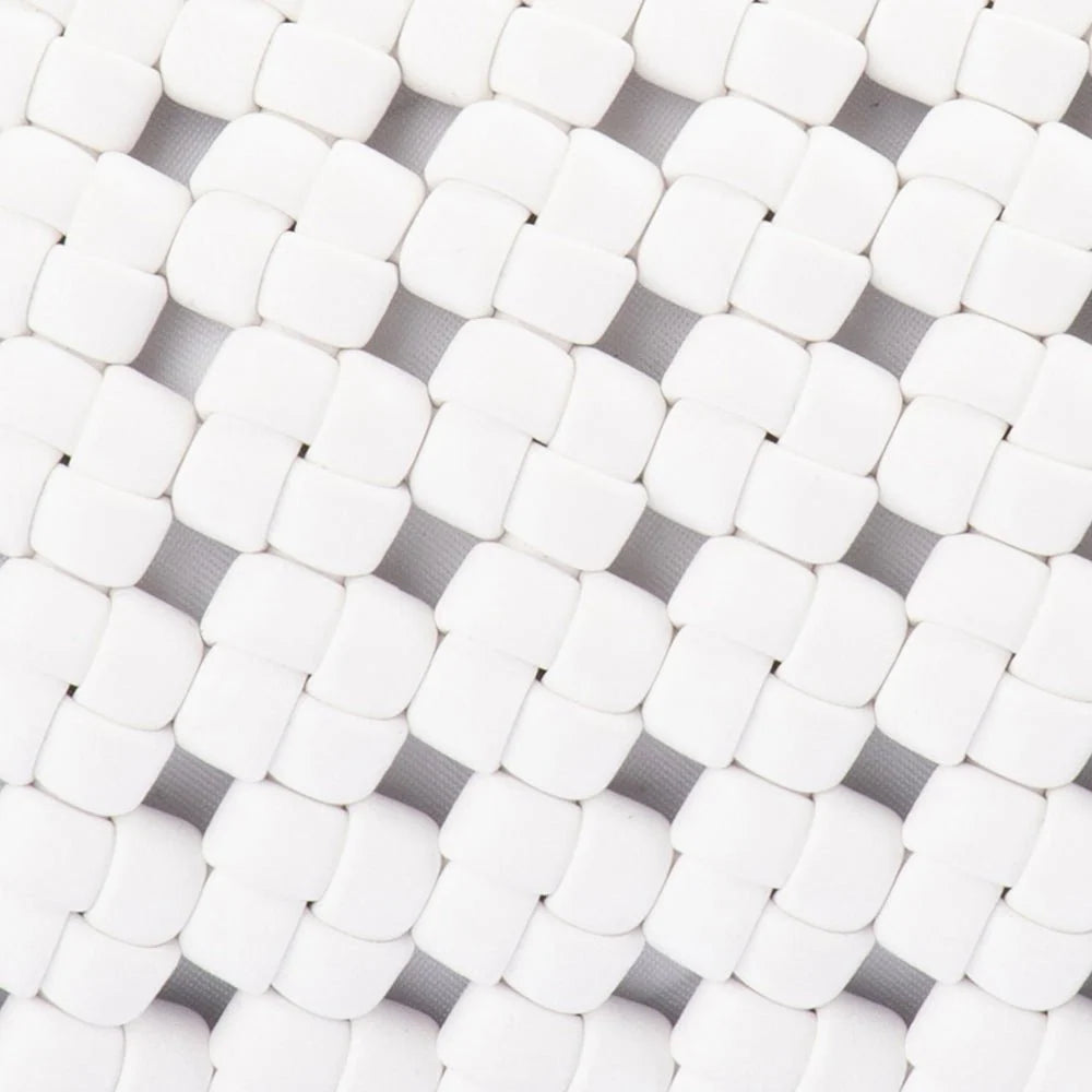 Everly Hand Woven Clutch- White