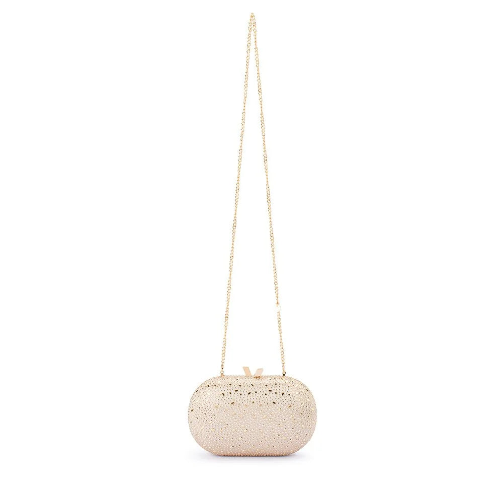 Faye Oval Clutch- Gold