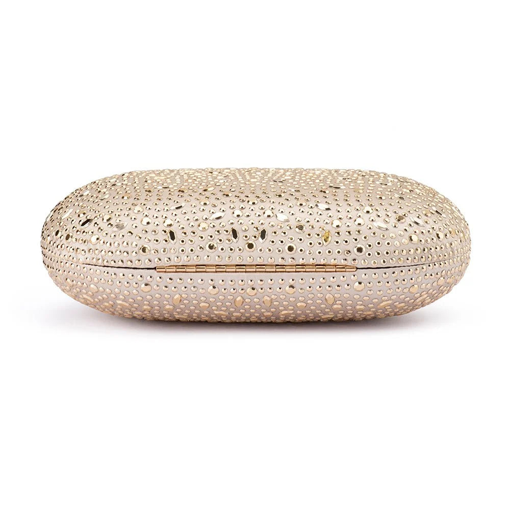 Faye Oval Clutch- Gold