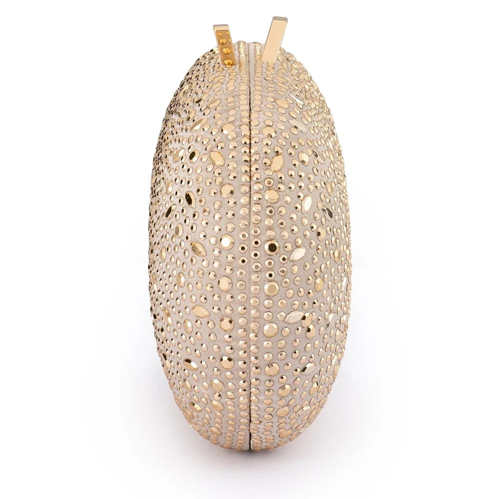 Faye Oval Clutch- Gold
