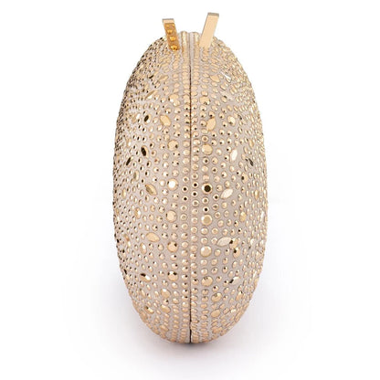 Faye Oval Clutch- Gold