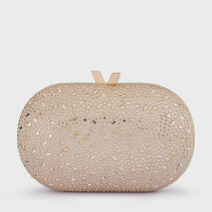 Faye Oval Clutch- Gold