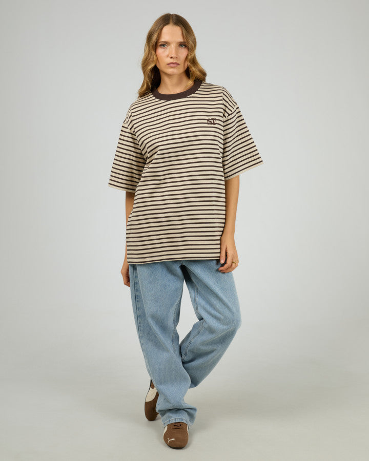 Foundation Stripe S/S Tee - Choc