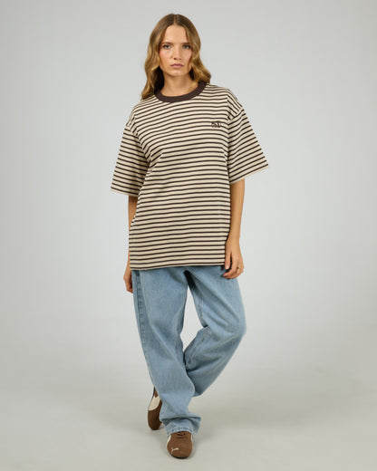 Foundation Stripe S/S Tee - Choc