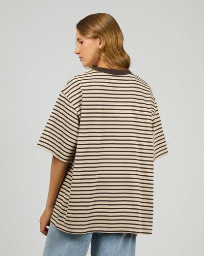 Foundation Stripe S/S Tee - Choc