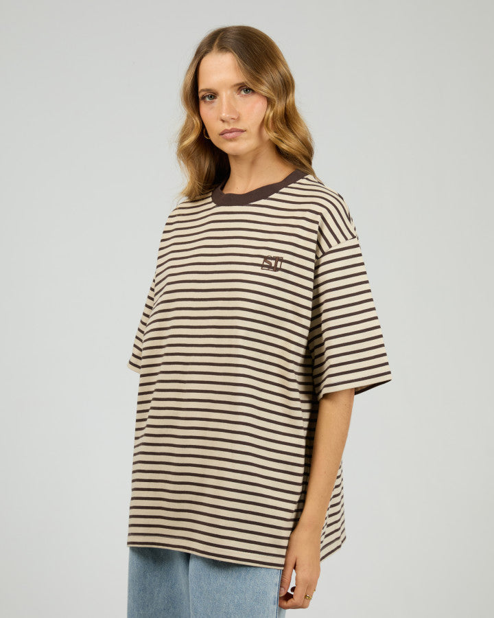 Foundation Stripe S/S Tee - Choc