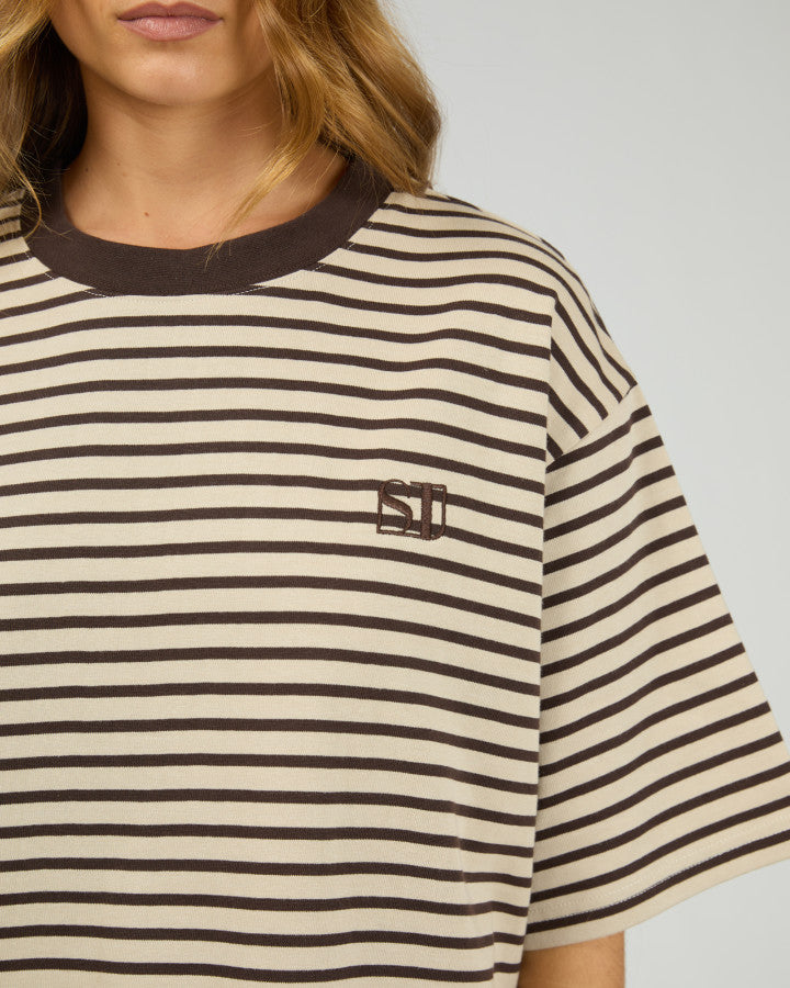 Foundation Stripe S/S Tee - Choc