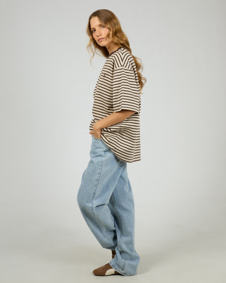 Foundation Stripe S/S Tee - Choc