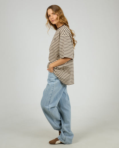 Foundation Stripe S/S Tee - Choc