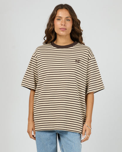 Foundation Stripe S/S Tee - Choc