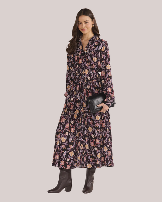 Regal Long Sleeve Midi Dress