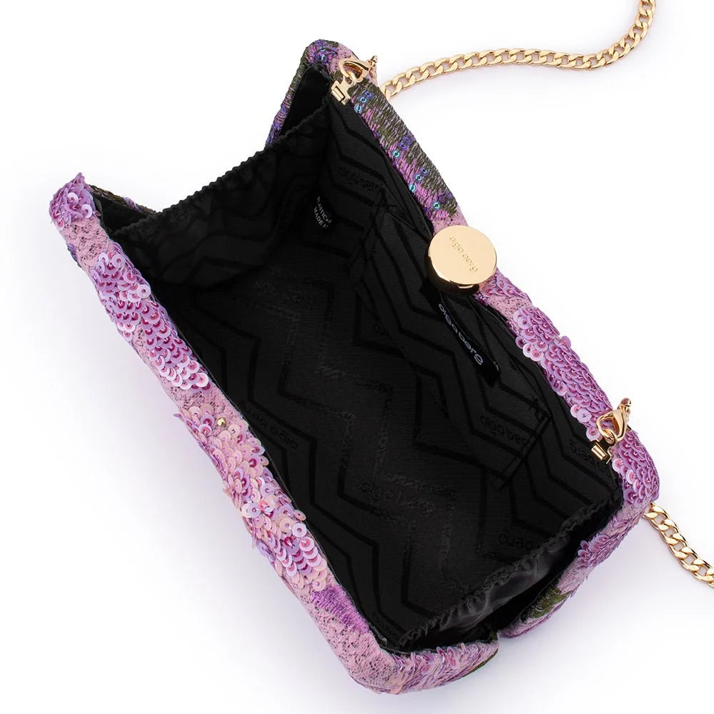 Greta Floral Clutch- Lilac
