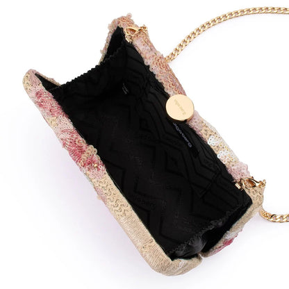 Greta Floral Clutch- Blush