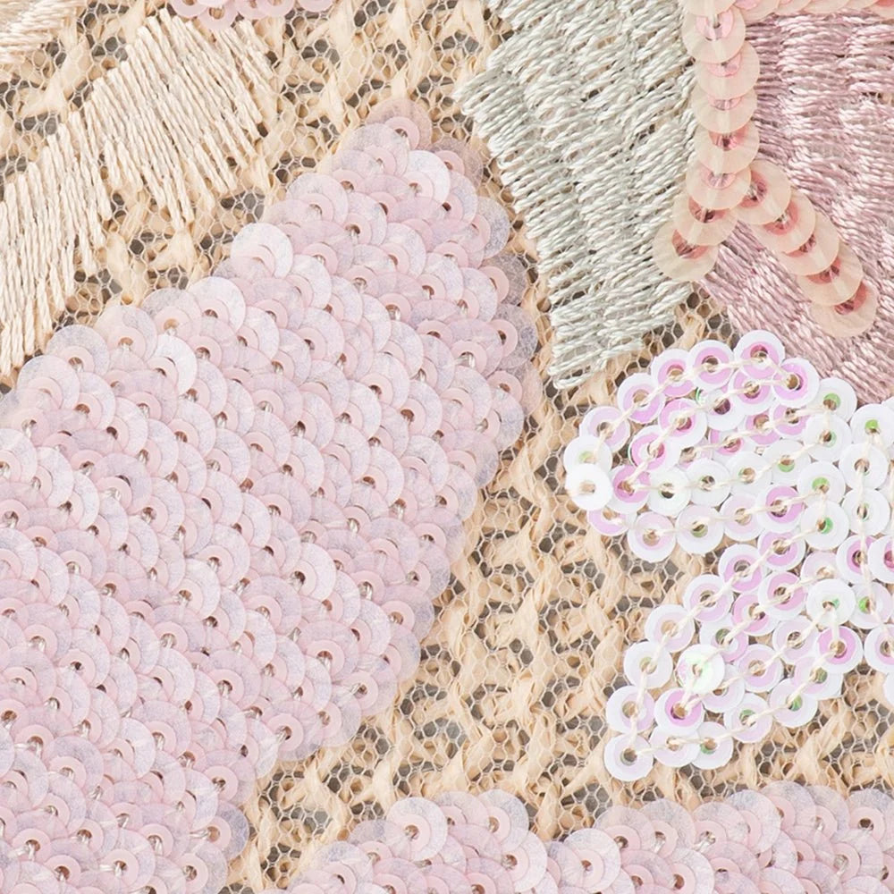 Greta Floral Clutch- Blush