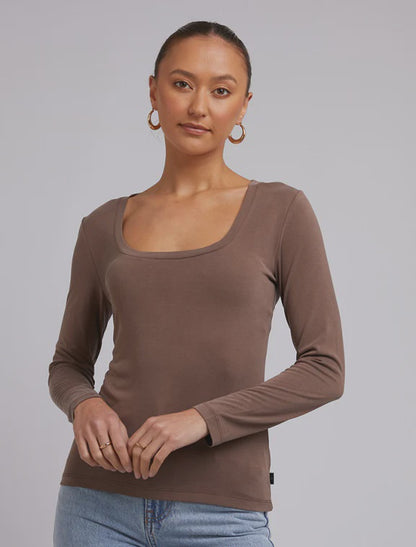 Harper L/S Tee - Brown