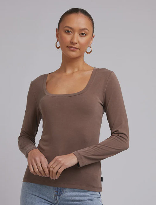 Harper L/S Tee - Brown