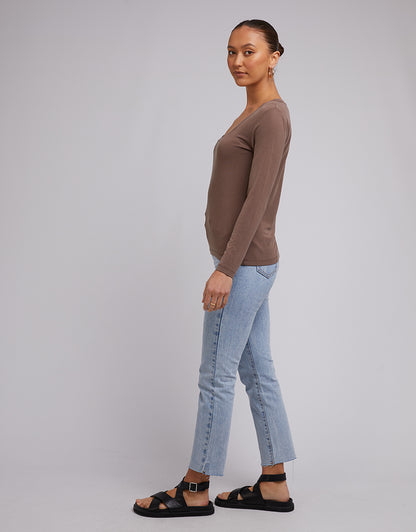 Harper L/S Tee - Brown