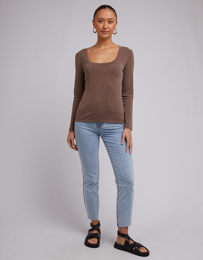 Harper L/S Tee - Brown