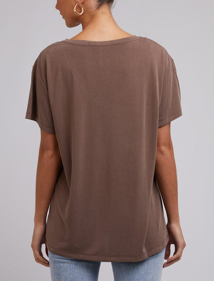 Harper Vee Tee - Brown