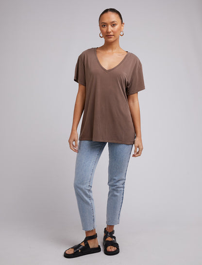 Harper Vee Tee - Brown