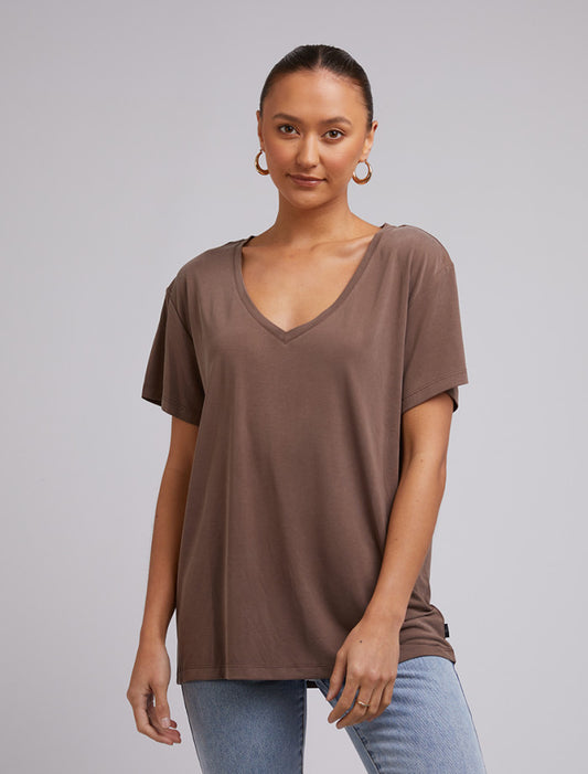 Harper Vee Tee - Brown