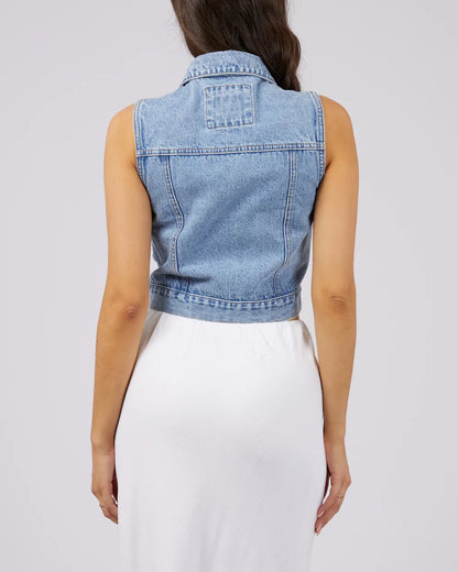 Harper Denim Vest - Light Blue