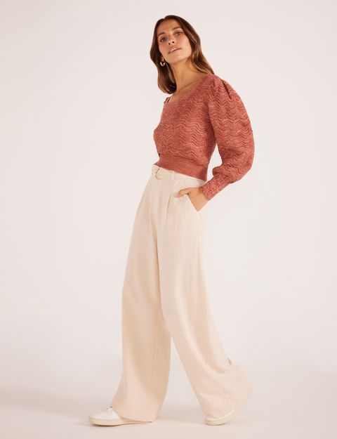 Faro Straight Leg Pants - Beige