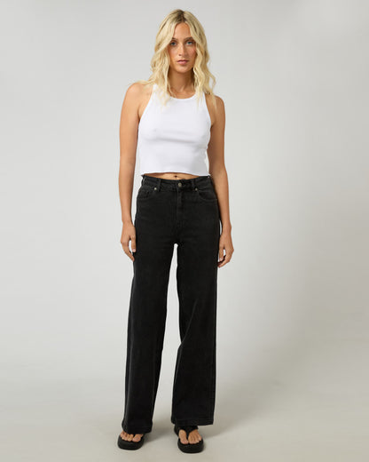 Jacqui Wide Leg - Washed Black