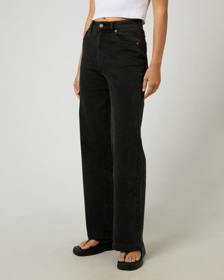 Jacqui Wide Leg - Washed Black