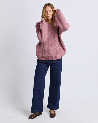 Josie Knit Crew - Deep Rose