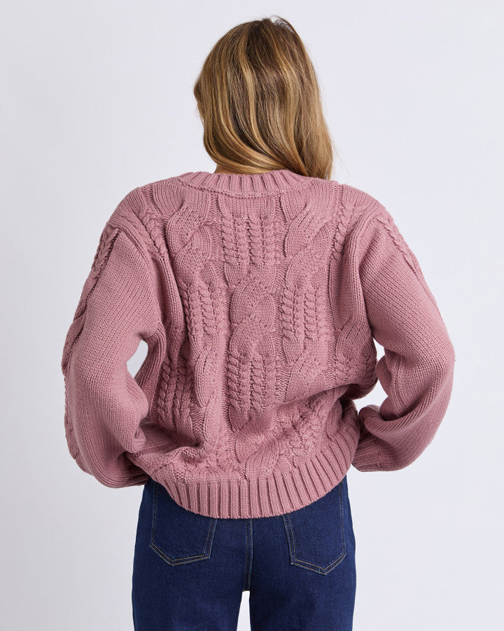 Josie Knit Crew - Deep Rose