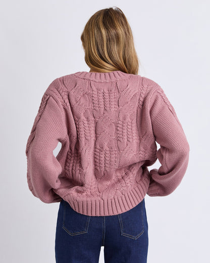 Josie Knit Crew - Deep Rose