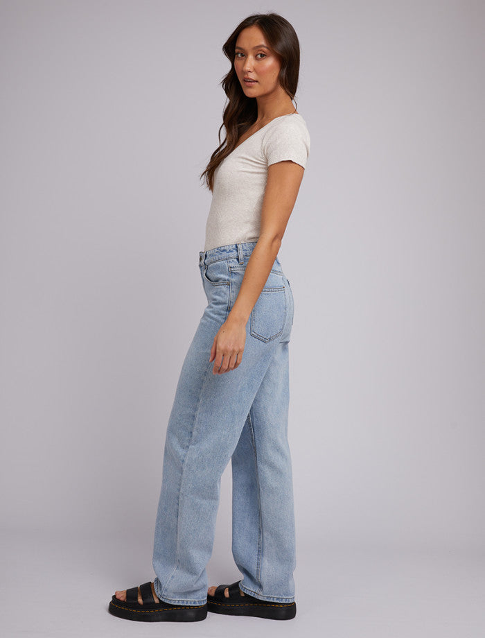 Lily V-Neck Tee - Oat
