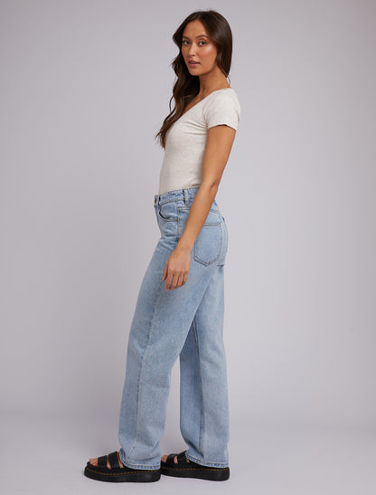 Lily V-Neck Tee - Oat
